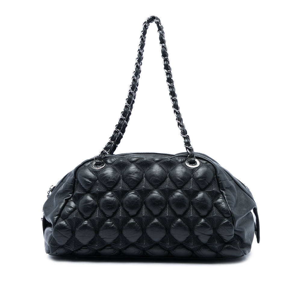 Pre-Loved Chanel Lambskin Bubble Quilt Bowling Bag